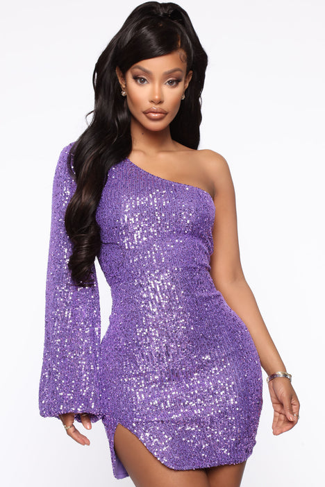 Down To Love Sequin Mini Dress - Purple ...